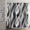 ZCHOMI Grey Striped Shower Curtain Modern Abstract Black White and