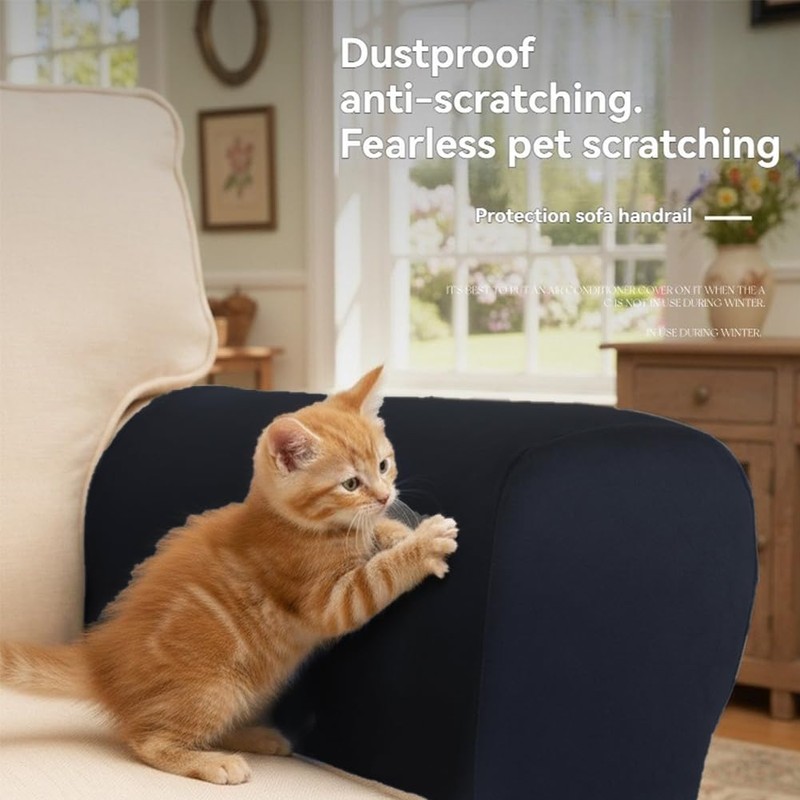 Stretch Couch Arm Covers Set of 2, Elastic Sofa Armrest