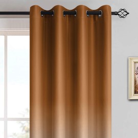 Yakamok Light Blocking Gradient Color Curtains Burnt Orange Ombre Blackout Curtains Room Darkening Grommet Window Drapes for Living Room/Bedroom (Burnt Orange,2 Panels,52x84 Inch)