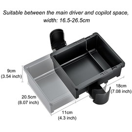 JSCARLIFE Center Console Organizer for Cars Front Seat,Back seat,Car Seat Organizer Tray with Cup Holder, Car Seat Gap Filler Organizer Storage Box
