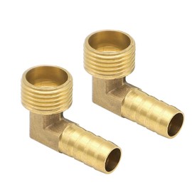 YDHfdc Pack of 2 Hose Barb Coupling Connection 90 Degree Angle 1/2 Inch Brass Hose Connection Hose Barb for Water, Fuel, Air (12 mm)