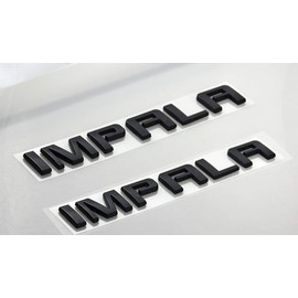 Pair Set Impala trunk Emblems 3D Badges Nameplate Letter Replacement for Impala (Gloss Black)