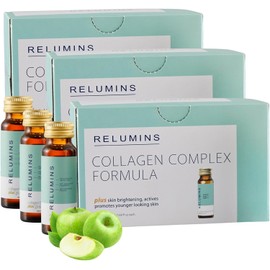 Relumins World's Most Advanced Collagen Drink - 10,000mg w/Glutathione & Antioxidants | USA's No.1 Liquid Collagen for New Year New You Glow & Anti-Aging | Apple Flavor | Made in USA - 30 Bottles