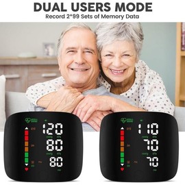 Wrist Blood Pressure Monitor Led Display, Touch Screen Wrist Blood Pressure Cuff 99x2 Reading Memory Wrist Bp Monitor with Carrying Case(Black) Health Monitoring Adjustable Healthcare Kit , gift