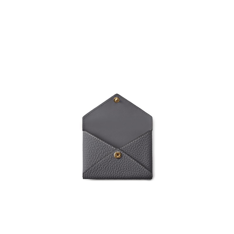 Bonaventura Envelope Card Case Shrink Leather, charcoal gray