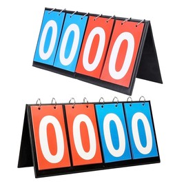 Scoreboard, 1 Pcs 4 Digit Flip Tabletop Scoring Board, Sports Competition Score Board, Scoreboards for Indoor Outdoor Basketball Football Pool Volleyball Hockey Ball Snooker Cricket Table Tennis