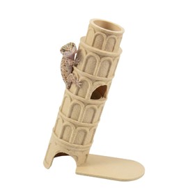 WEIGANGFANG Reptile Climbing Branch Habitat Decor Lizard Basking Platform and Hideout 3D Printed Leaning Tower of Pisa for Leopard Gecko, Bearded Dragon, Snake, and Small Amphibians