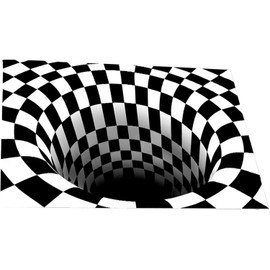 Trick Art Entrance Mat, Illusion Carpet, Rug, Carpet, Illusion, 3D, Drop Hole, Deep, Tunnel, Illusion, Rug, Anti-Slip, Mite Resistant, Floor Mat (15.7 x 23.6 inches (40 x 60 cm)