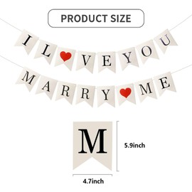 SINGOMON Proposal Decorations I Love You Banner Marry Me Banner Will You Marry Me Sign Surprise Party Decorations Marry Me Decoration for Wedding Proposal Valentines Day Anniversary Bridal Party Decorations Proposal Photo Props