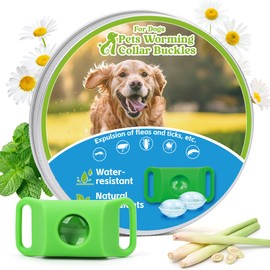 Natural Flea and Tick Prevention Dog Tag – Waterproof Collar Pendant with 2 Extra Refills, Green, Safe for All Breeds