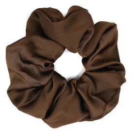 Mytoptrendz® Plain Satin Scrunchie Soft Hair Tie Pony Tail Holders Bobbles Girls Women Up Do Hair Accessories (Brown)