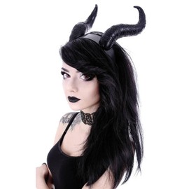 Restyle Gothic Hair Headband Maleficent Horns Nu Goth - Evil Horns (One-Size)