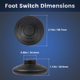 3 Pack​​ Floor Lamp Foot Switch – Spring On/Off Switch for Lamps, LED Lights, Fans & Christmas ​​Trees​​, ​​Compatible​​ with 18AWG Wires, AC 125V/3A or 250V/2A (Black, 3Pcs)