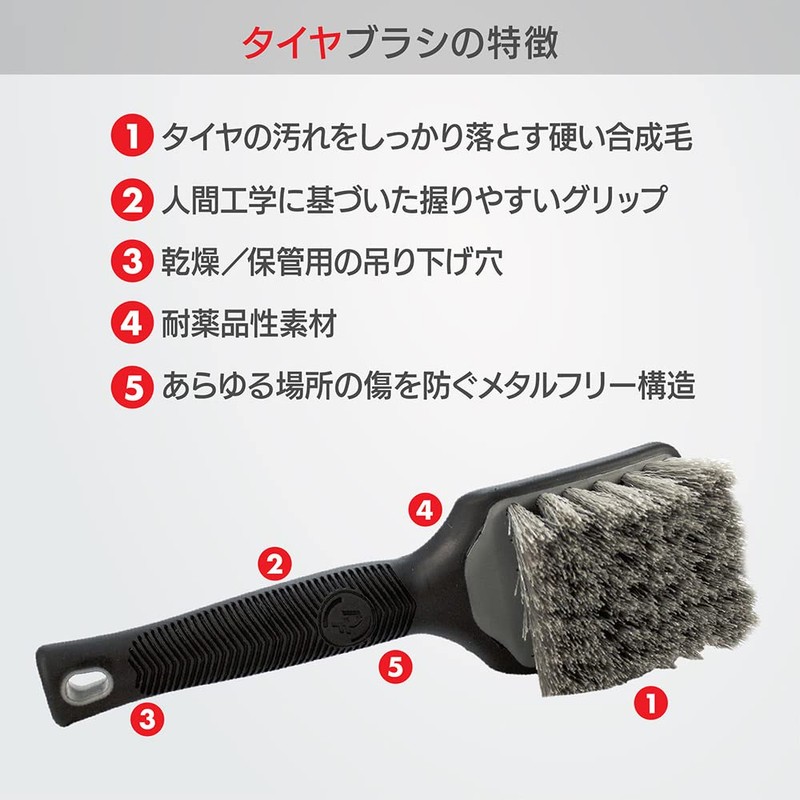 Detail Factory Tire Scrub Brush - Ergonomic Design for Easy