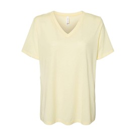 Bella Canvas - Women’s Relaxed Jersey V-Neck Tee - 6405 - L - Pale Yellow Triblend