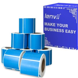 LENVII 40x30mm Inch Direct Thermal Label Sticker Rectangle Thermal Printer Tear Proof Printing Labels 250 Sheets/Roll Total 8 Rolls 2000 Sheets Inner Diameter 25mm Waterproof High Temperature