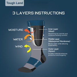 Waterproof Socks, Water Resistant Socks for Women & Men, Fits for Hiking, Cycling, Hunting and Running