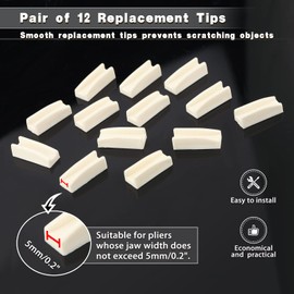 LEONTOOL Flat Nose Plier Replacement Tips with Storage Box Pair of 12 Replacement Jaws for Flat Nose Pliers Parallel Pliers Jewelry Tool Jewelry Making Pliers Tool