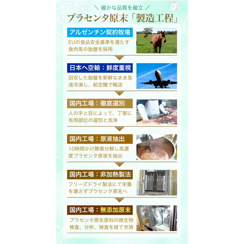 プラセンタサプリ 馬プラセンタ原末(サイタイ・羊膜含む)（純末）200mg NISHIO PLANET(ニシプラ) プラコの1MONTH Beauty (30粒/約1か月分) 純度100% 5種の成分配合（MCTオイル・オメガ3・酵母・アマニ油・各種ビタミン）