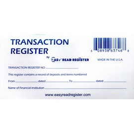 Easy Read Register 12 Checkbook Transaction Registers 2025-2026-2027 Calendars Check Book Bank