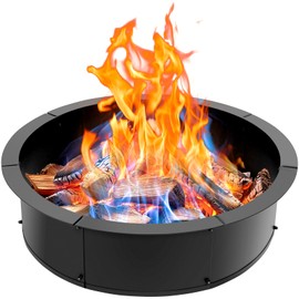 INNO STAGE 31 Inch Fire Pit Ring (35 Inch Outer), Heavy Duty Steel Fire Ring Outside, Large Round Fire Pit Insert, DIY Camping Fire Ring, Above or In-Ground, Black Carbon for Patio Backyard Bonfire