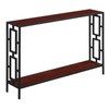 Town Square Metal Frame Console Table with Shelf, Cherry /