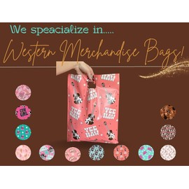 Trendy Chick Mailers - 100 pack die cut Merchandise and Shopping Bags. Perfect for Retail Stores, Boutiques, Gift Shops, and and Festivals. Western, Cute and Trendy design (YEEHAW, 12x15)