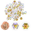 Healeved 50pcs Hexagon Nail Rhinestones for Nail Art Charms Creative