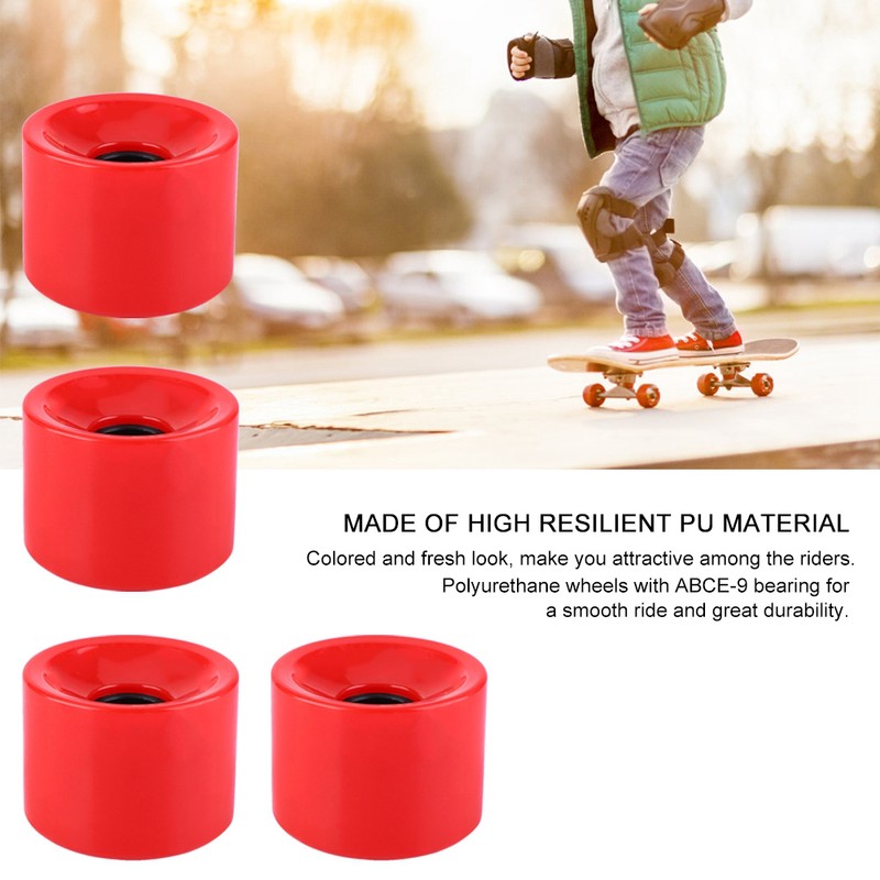 PUENTE 4pcs Set 70*51mm Superior Quality PU Skateboard Wheels Long