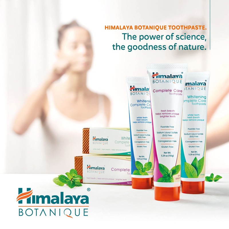 Himalaya Botanique Simply Peppermint Toothpaste, Removes Plaque & Bad Breath,