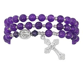 6mm Genuine Amethyst Beads Full Rosary Stretchable and Twistable Bracelet