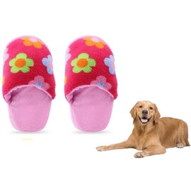 RANYUNSYZ 2Pcs Pink Slipper Design Durable Chew-Resistant Dog Toys with Interactive Squeaker, Double-Layer Oxford Fabric Plush Pet Chew Toys for Aggressive Chewers, Machine Washable