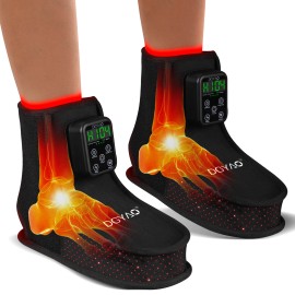 LED Infrared Red Light Therapy Shoes for Cold Feet, Foot Nerve Damage, Circulatory Issues and Plantar Fasciitis Reliefcolor: Black