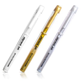 Ormromra 3PCS Gel Pen Set, White Gel Pen for Black Paper, Silver Pens with 1.0mm Tip, Gold Ink Marker Pen, Waterproof Silver Gel Pens for Art, Drawing, Sketching, Writing, Coloring