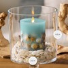 Luminara Flameless LED Candle Soft Teal Embedded Seashell & Starfish
