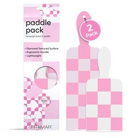FRAMAR Set De Tabla Y Paleta Para Balayage A Cuadros - Tablas De Aluminio Largas Y Cortas Para Mechas, Kit De Tinte Balayage, Suministros Para Salón De Belleza, Para Mayor Precisión - Paquete De 2 - R