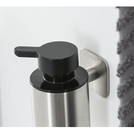 Tiger Colar Soap Dispenser for Mounting, Stainless Steel, Brushed Stainless Steel, 12.1 x 6.5 x 9.9 cm