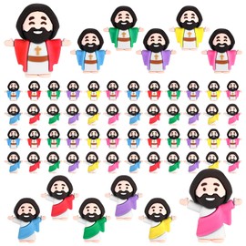 GOLDGE 60 Mini Jesus Figures - Perfect for Easter, Hide and Seek, Sunday School, Religious Parties, and More! Jesus Loves You Toys and Gifts - Great as Easter Egg Stuffers