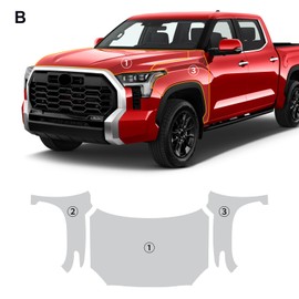 FDAIUN for Toyota Tundra 2022-2024 Gloss Clear Car Paint Protective Film Self Adhesive TPU Rainproof Waterproof HD Film Scratch Protector Exterior Accessories (Hood +Fender 3Pcs)
