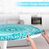 Unbranded Round Tablecloth Fitted Elastic Table Cover Waterproof Table Cloth