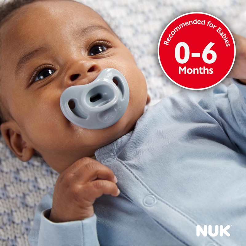 NUK Timeless Comfy Pacifier | 100% Silicone, One-Piece Design |