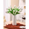 Drewev 30 Pcs White Tulips Artificial Flowers Fake White Tulips