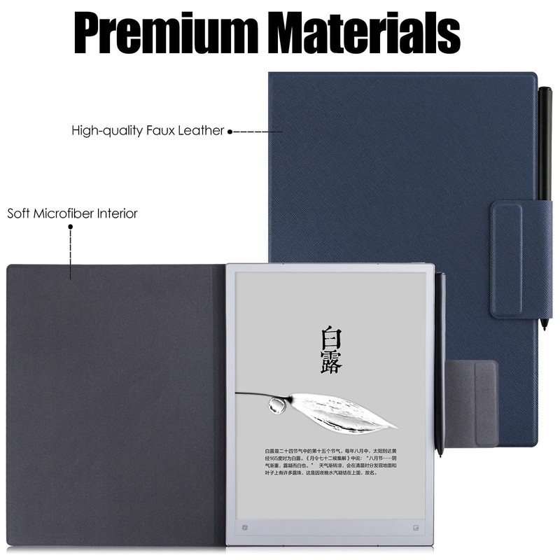 BOZHUORUI Magnetic Case for 10.65" iFLYTEK AINOTE 2,Dark Blue