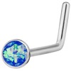 Forbidden Body Jewelry 20g 6mm Surgical Steel Synthetic Blue Opal