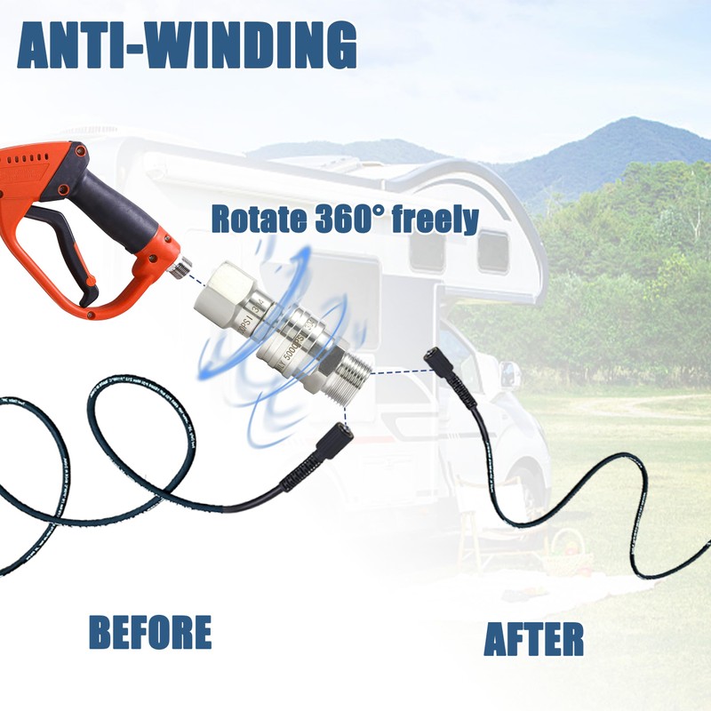 Tool Daily Pressure Washer Adapter Set with Swivel, M22 14mm