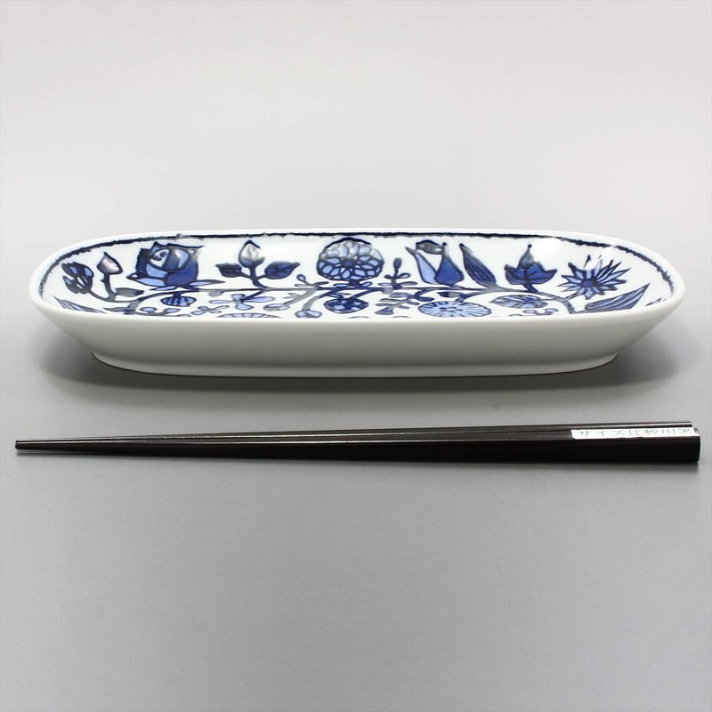 Hama Pottery Flower Parade Long Plate (White) 15-11