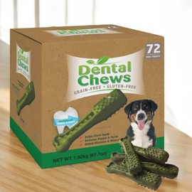 Dental Chews for Dogs, 72 Count – Grain & Gluten Free Treats for Oral Health