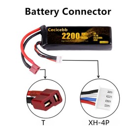 Cecicebb 3S LiPo Battery 2200mAh 11.1V 35C with Deans T Connector for RC Airplane RC Quadcopter Helicopter Drone FPV 1 Pack with USB Charger