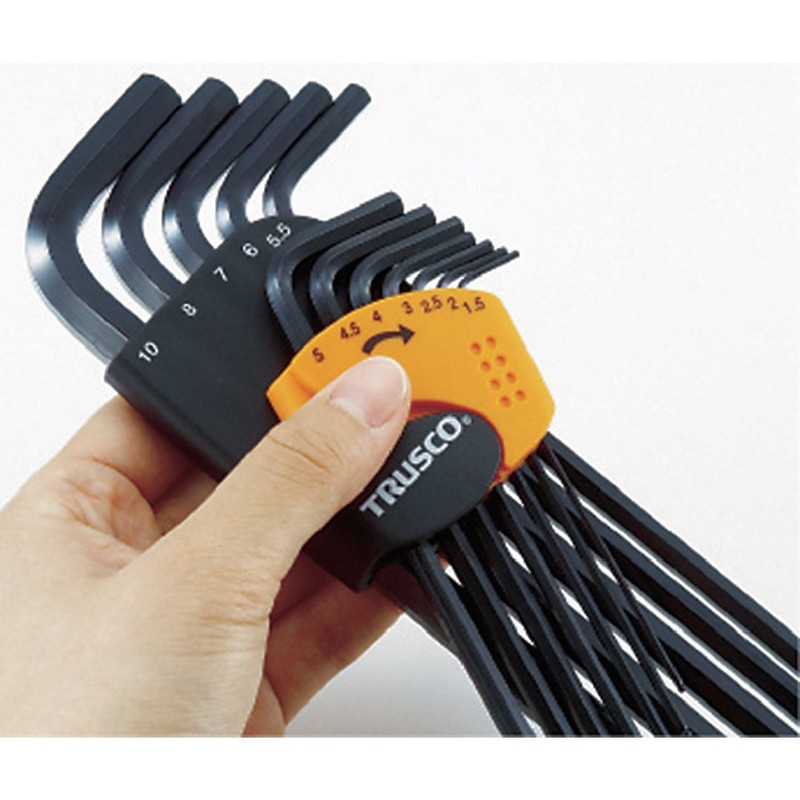 TRUSCO Hex Wrench Set, Short Type, Set of 12 TRRS-12S