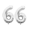 GOER 2 Pcs 42 Inch Silver Foil Balloons Number 6,Huge